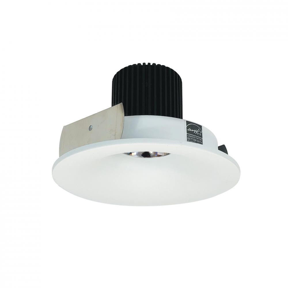 4" Iolite LED Round Bullnose, 10-Degree Optic, 800lm / 12W, 2700K, Matte Powder White Finish