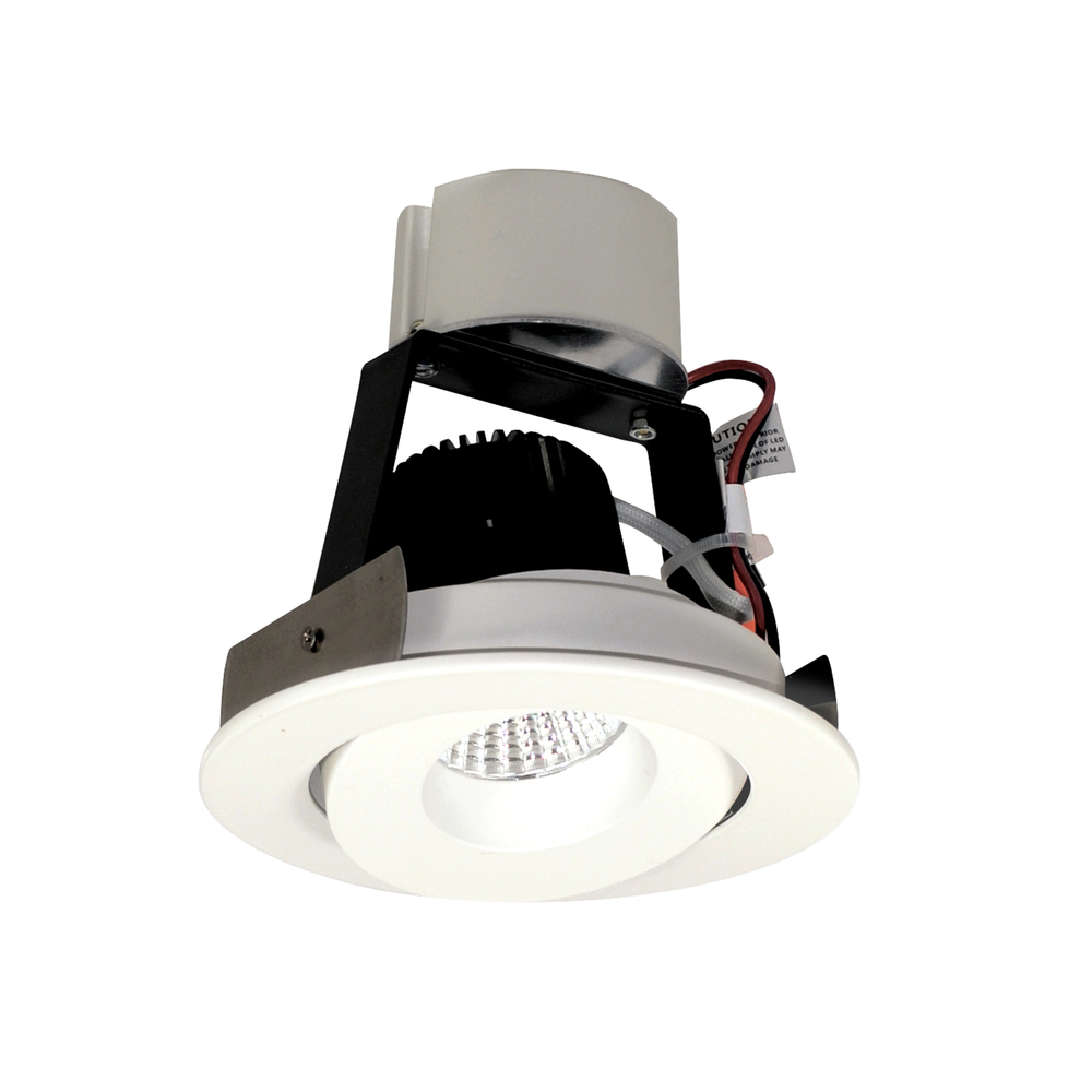 4" Iolite LED Round Adjustable Gimbal Retrofit, 1000lm / 12W, 4000K, Matte Powder White Finish