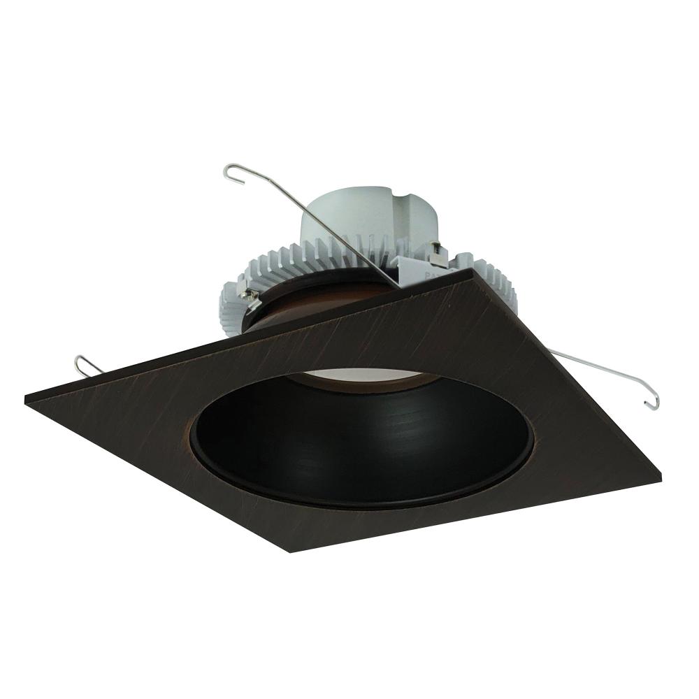 6" Cobalt Click Square Retrofit Reflector with Round Aperture, 900lm / 12W, Comfort Dim, Bronze