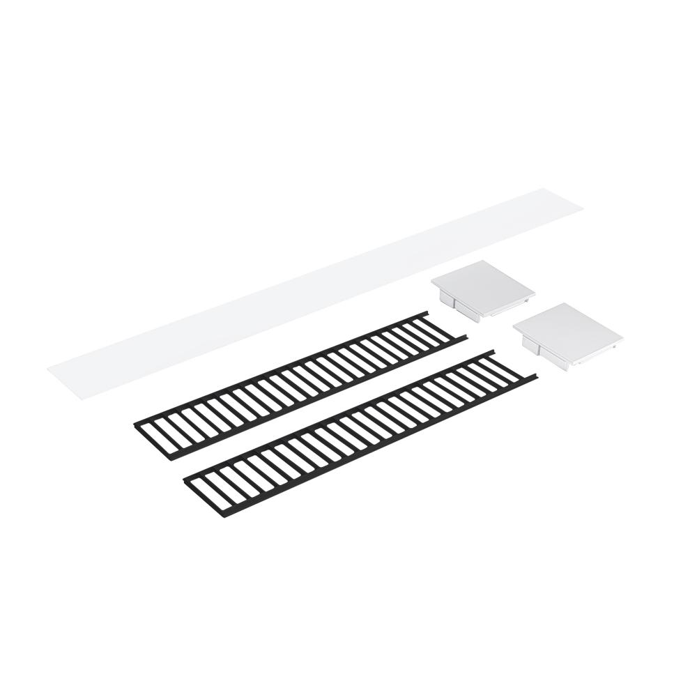 Louver Accessory Set for NLUD-2334, Black Louver, White End Caps