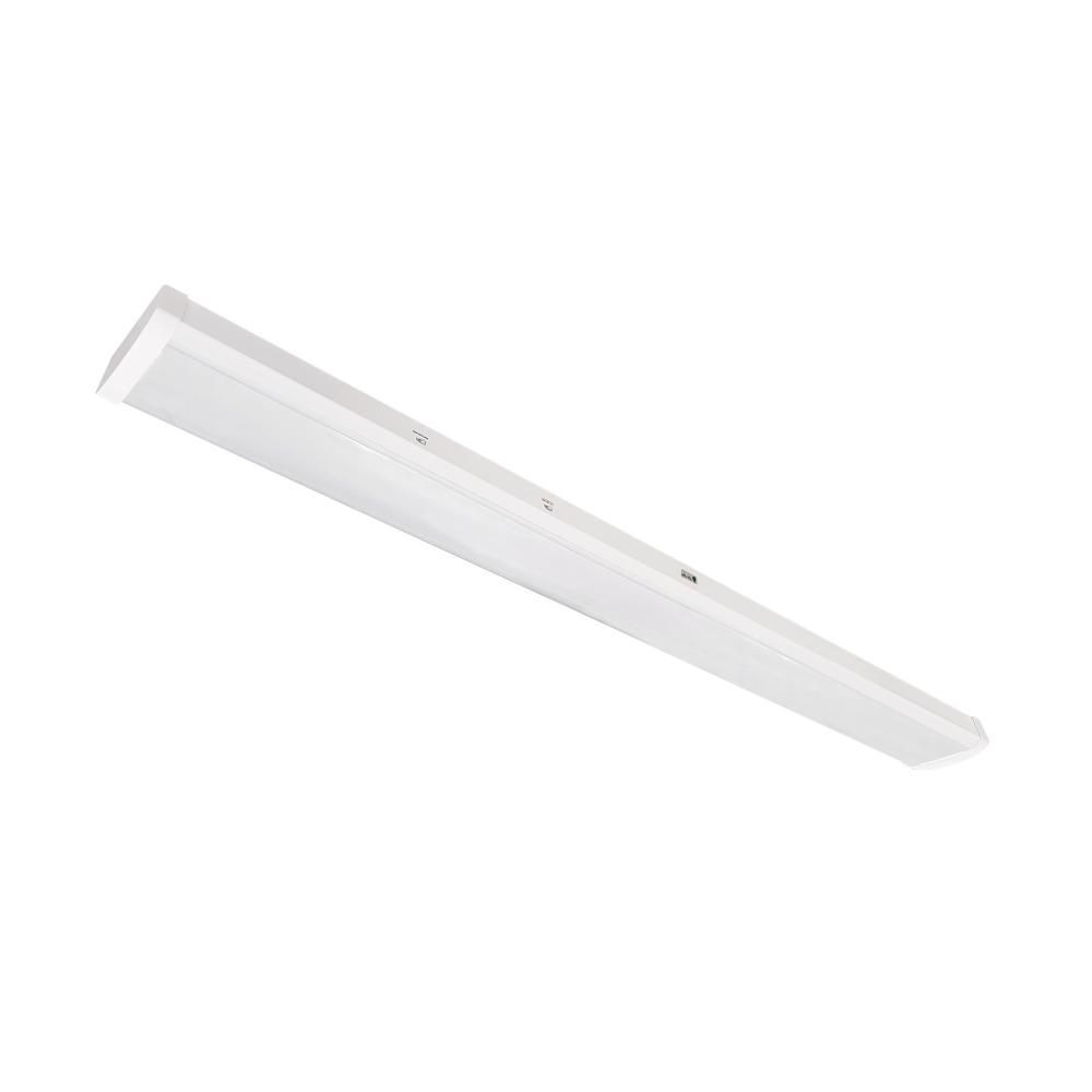 4' LED Wraparound with Selectable Lumens & CCT, White Finish, Integral Emergency