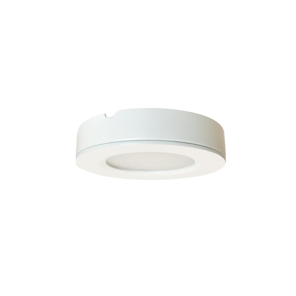 12V Josh LED Puck Light, 300lm / 3000K, White Finish