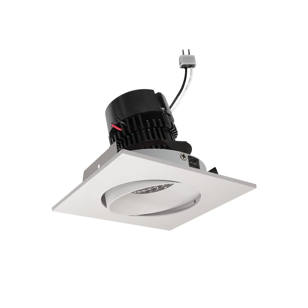 4" Pearl Low Voltage LED Square Adjustable Cone Retrofit, 1200lm / 11W, 4000K, White Reflector /