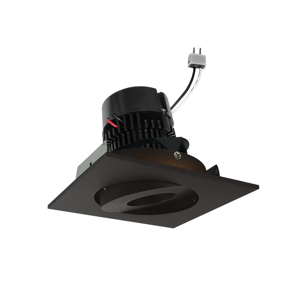 4" Pearl Low Voltage LED Square Adjustable Gimbal Retrofit, 600lm / 11W, Comfort Dim, Bronze