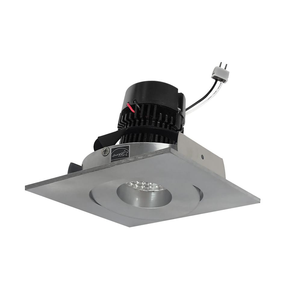 4" Pearl Low Voltage LED Square Adjustable Gimbal Retrofit, 1050lm / 11W, 2700K, Natural Metal