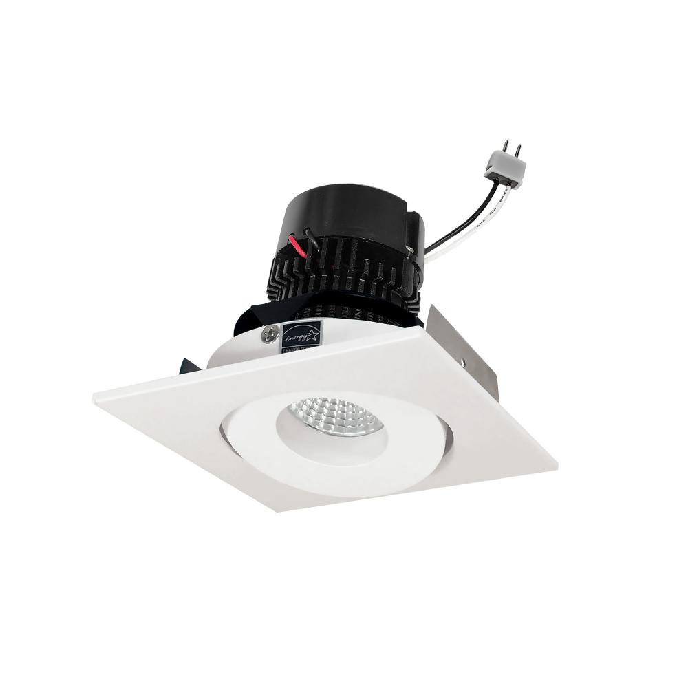 4" Pearl Low Voltage LED Square Adjustable Gimbal Retrofit, 600lm / 11W, Comfort Dim, White