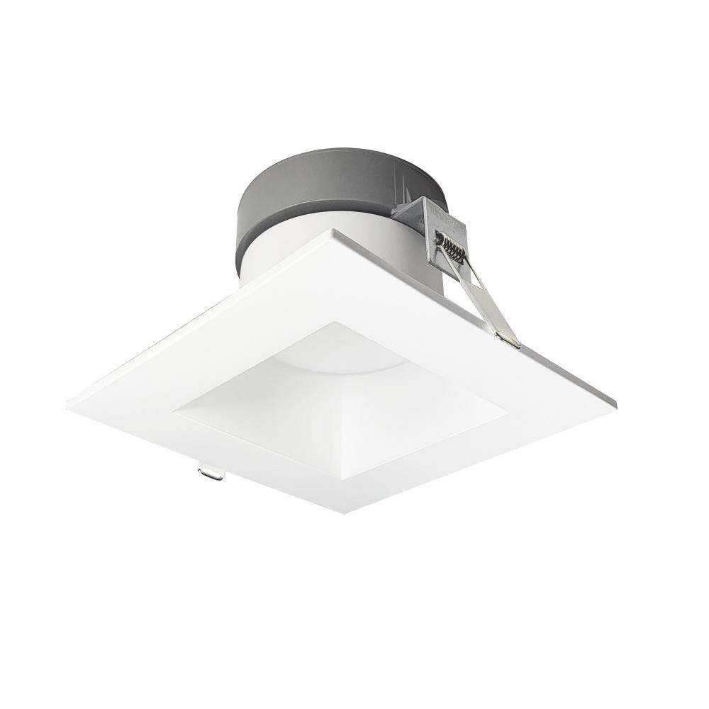 6" Quartz Square Can-less LED Downlight with Selectable Lumens & CCT, 120-277V input, Up to