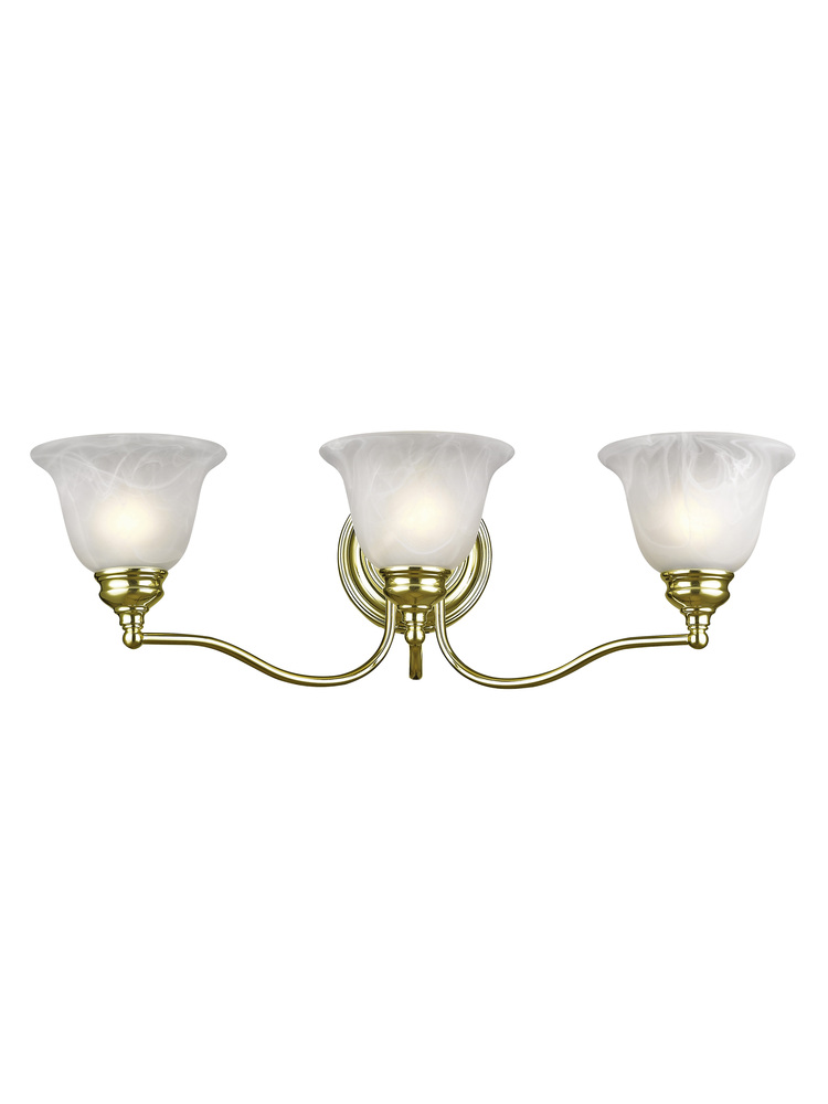 3 Light Polished Brass Bath Light