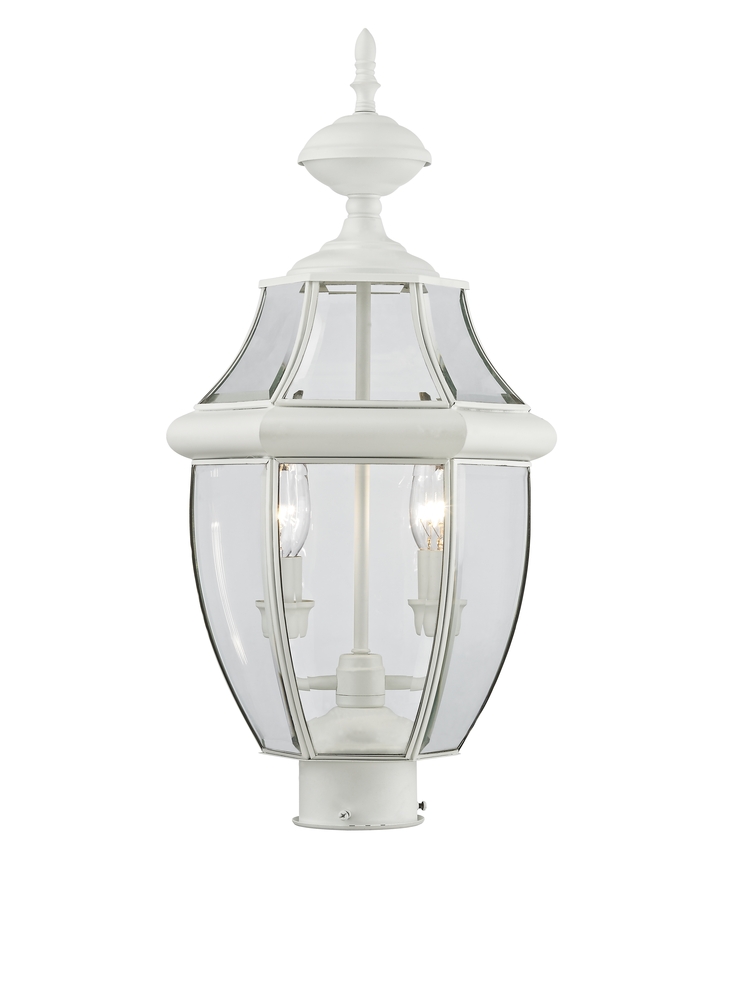 2 Light White Outdoor Post Lantern