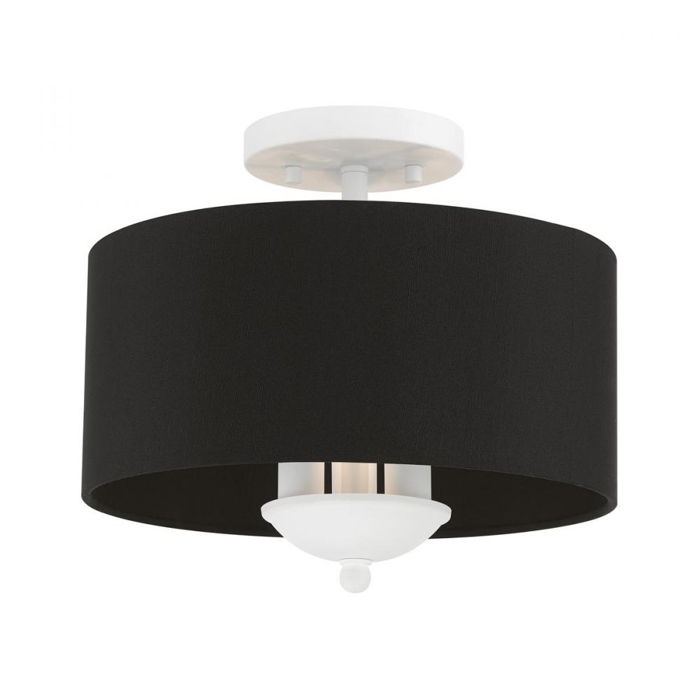 3 Light White Semi-Flush Mount