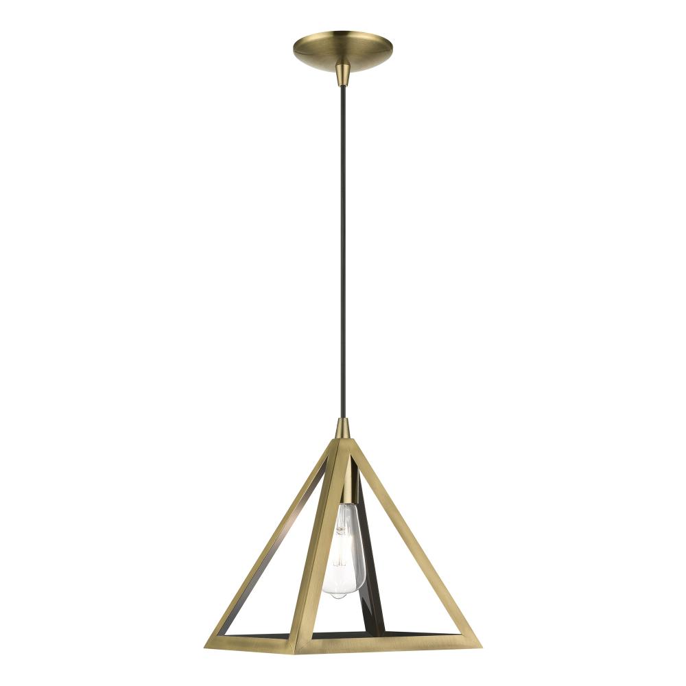 1 Light Antique Brass Pendant