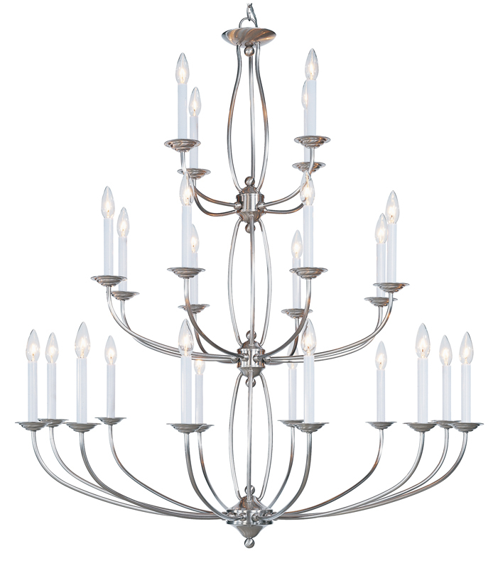 24 Light Brushed Nickel Chandelier