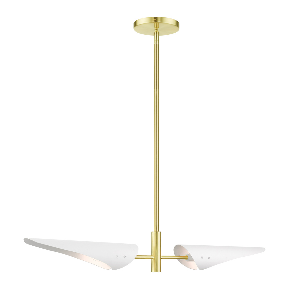 2 Lt Satin Brass Linear Chandelier