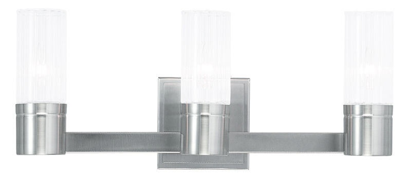 3 Light Brushed Nickel Bath Light