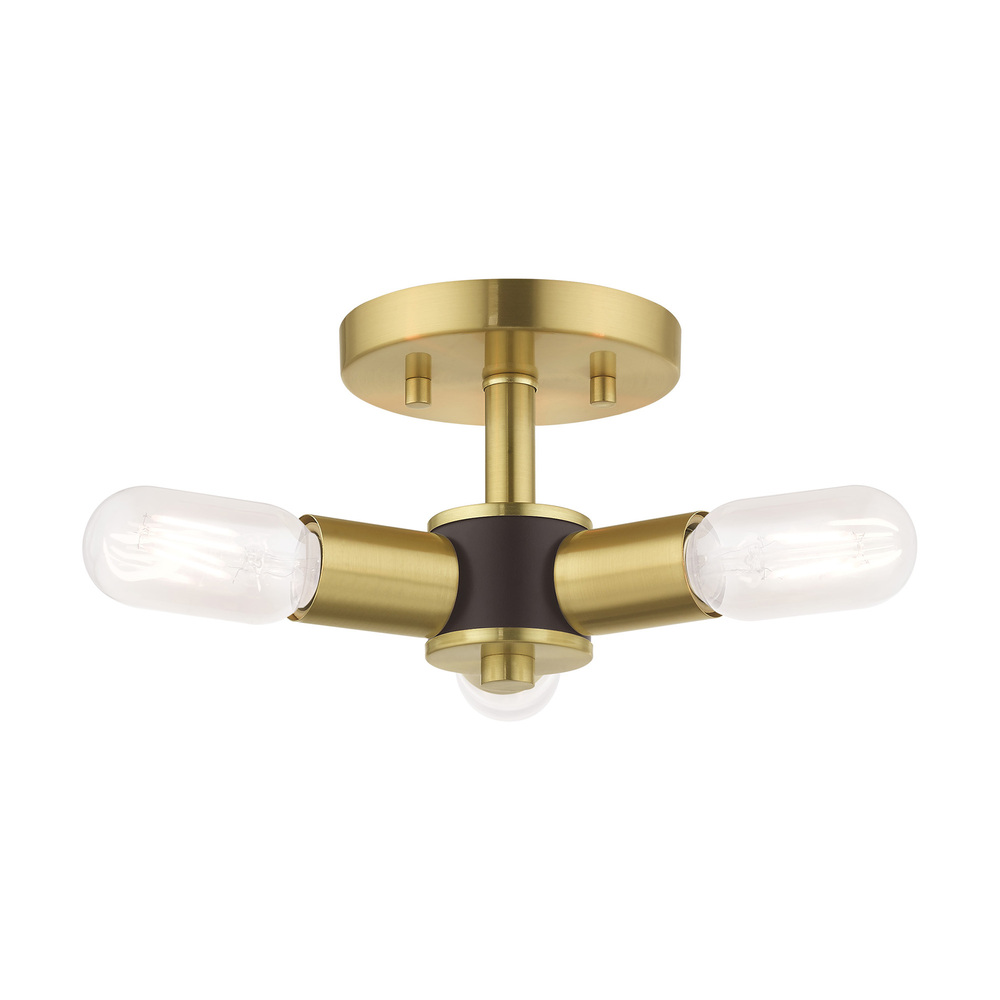 3 Lt Satin Brass Ceiling Mount