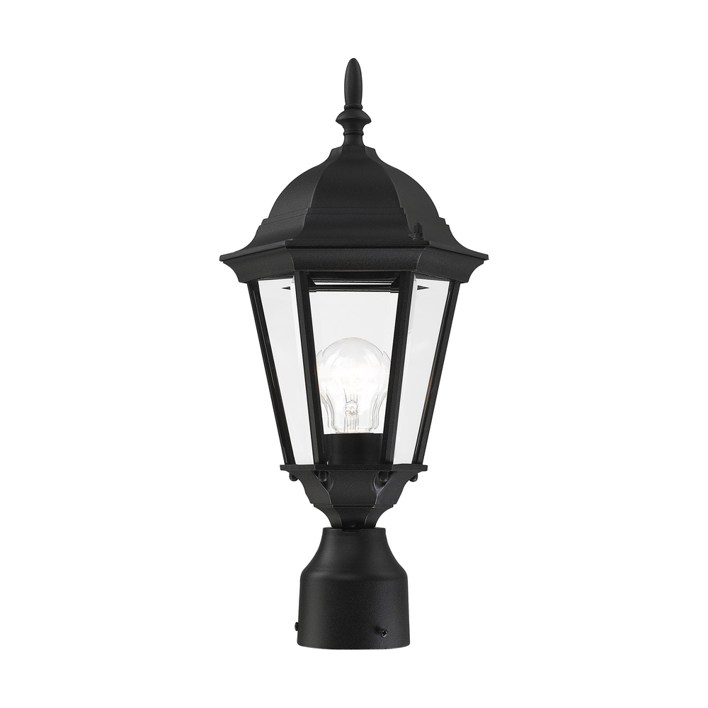 1 Lt Textured Black Outdoor Post Top Lantern