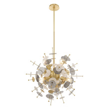 Livex Lighting 40074-12 - 6 Lt Satin Brass Pendant Chandelier