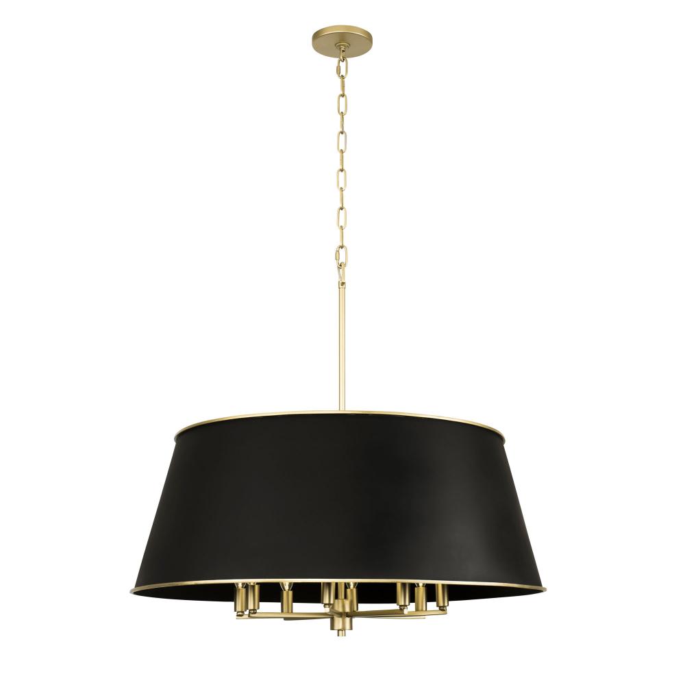 Coco 8-Lt Pendant - Matte Black/French Gold