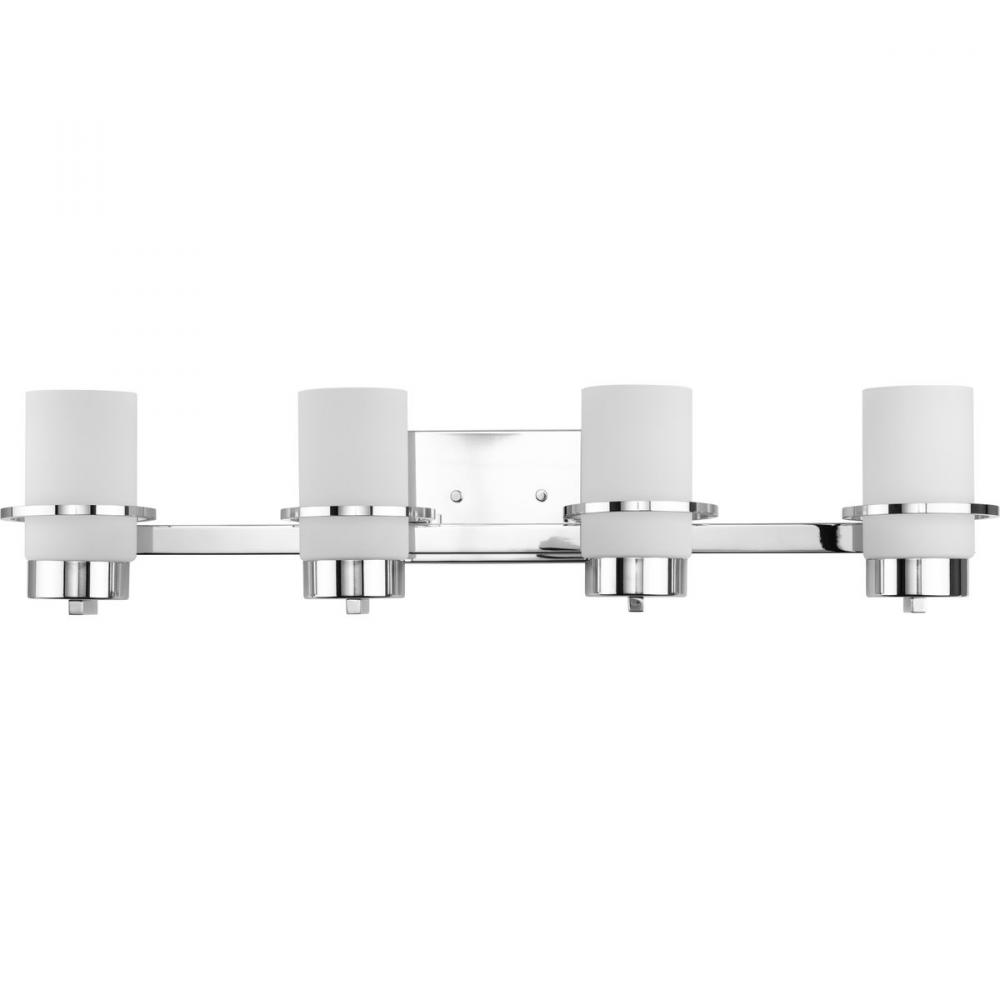 Reiss Collection Four-Light Modern Farmhouse Polished Chrome Vanity Light