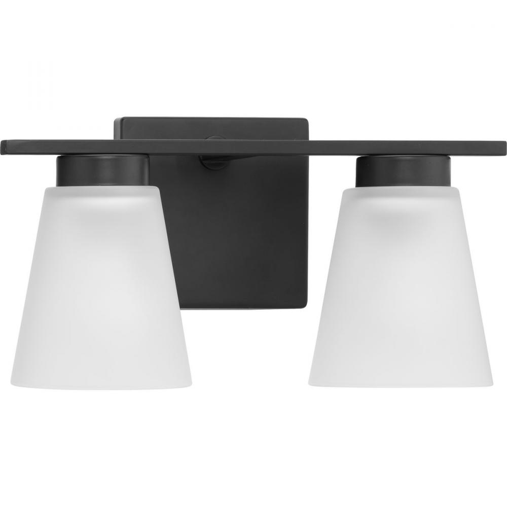 Tanner Collection Two-Light Matte Black Transitional Vanity Light