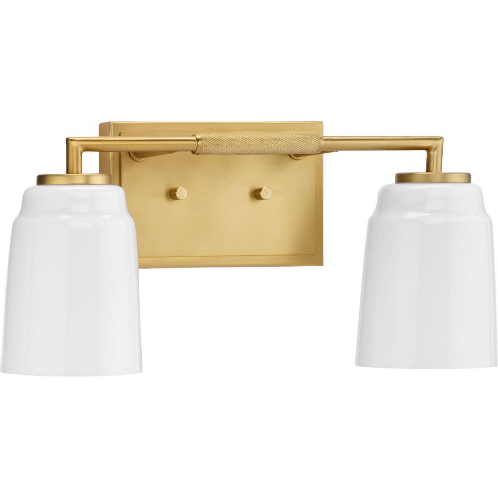 Spenser Collection Two-Light Brushed Gold Industrial Vanity Light