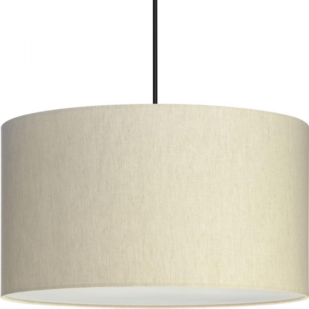 Markor Collection Three-Light Ecru Linen Shade Transitional Pendant