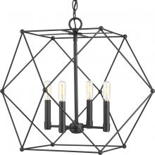 Progress P500083-031 - Spatial Collection Four-Light Matte Black Global Pendant Light