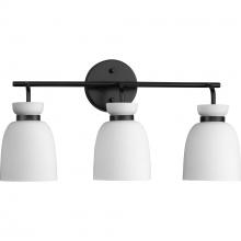 Progress P300486-31M - Lexie Collection Three-Light Matte Black Contemporary Vanity Light