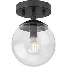 Progress P350234-31M - Atwell Collection One-Light Matte Black Mid-Century Modern Semi-Flush Mount