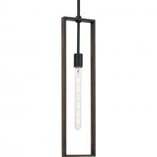 Progress P500444-31M - Boundary Collection One-Light Matte Black Roasted Chicory Modern Pendant