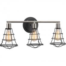 Progress P300030-143 - Gauge Collection Three-Light Graphite Farmhouse Bath Vanity Light