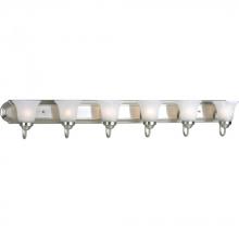 Progress P3056-09 - Six-Light Brushed Nickel Alabaster Glass Traditional Bath Vanity Light