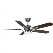 Progress P250007-009-30 - Claret Collection 5-Blade Reversible Matte Black/American Walnut 54-Inch AC Motor Ceiling Fan