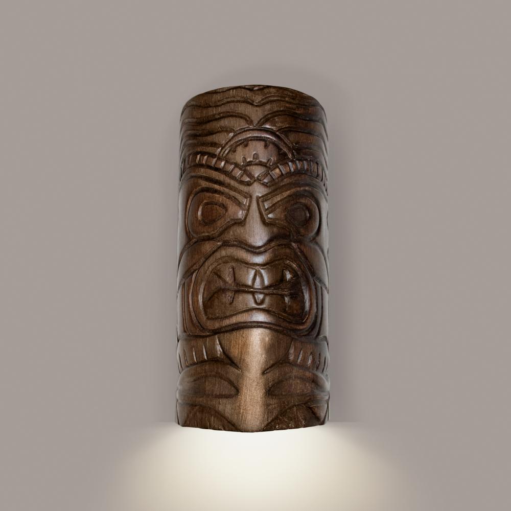 Tiki Downlight Wall Sconce Dark Teak (Wet Location Label)