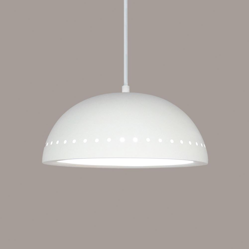 Gran Cyprus Pendant: Heat Forged Copper (White Cord & Canopy)