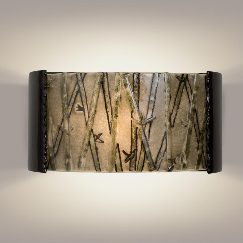 Asia Wall Sconce Black Gloss and Multi Seaweed