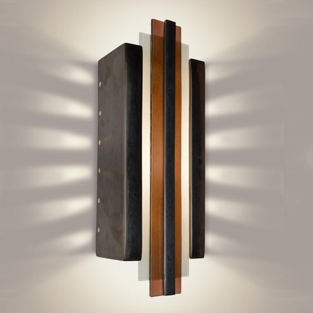 Empire Wall Sconce Gunmetal and Rosewood (Outdoor/WET Location)