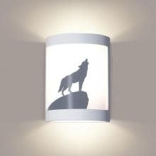 A-19 F200H - Lone Wolf Wall Sconce: Satin White