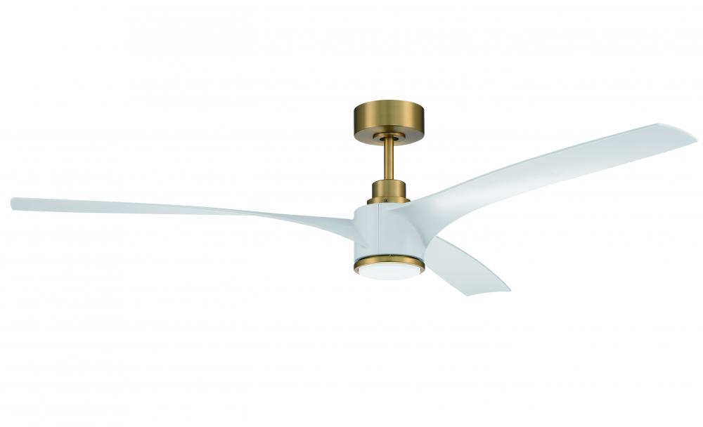 60" Phoebe in Satin Brass w/ White Blades