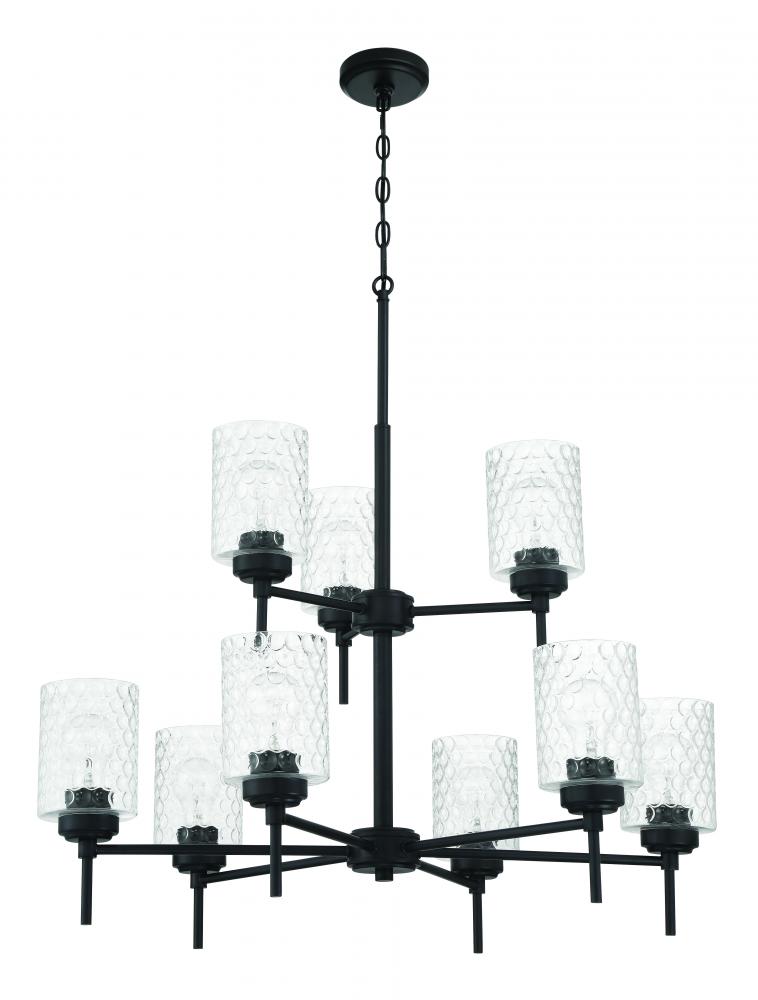 Claire 9 Light Chandelier in Flat Black