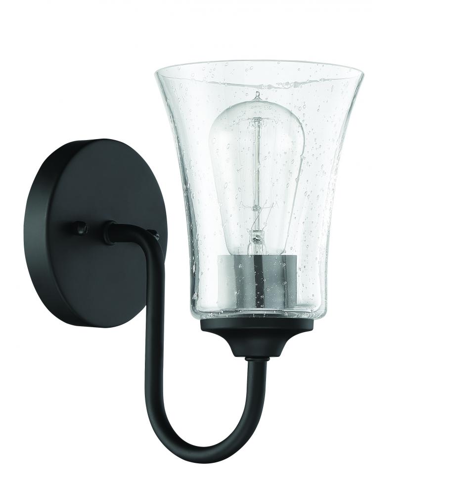 Gwyneth 1 Light Wall Sconce in Flat Black