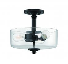 Craftmade 49853-FB-C - Dardryn 3 Light Convertible Semi Flush in Flat Black (Clear Glass)