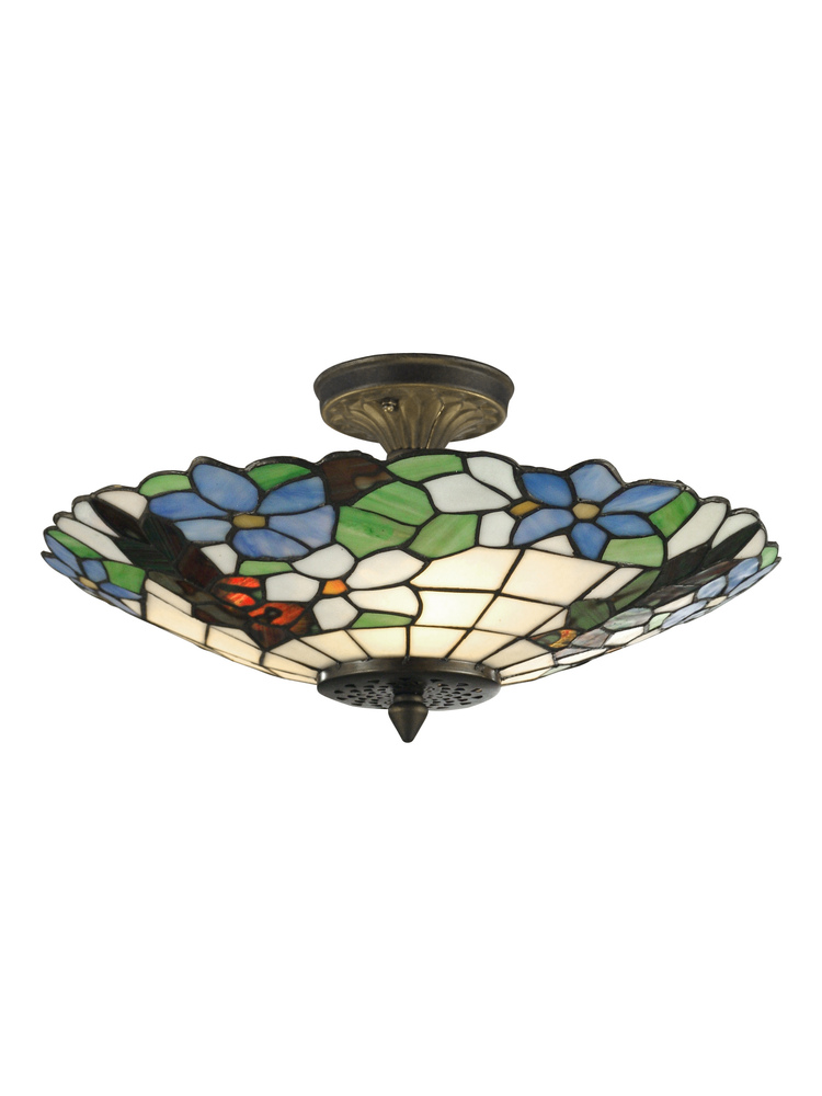 Pansy Tiffany Semi Flush Mount