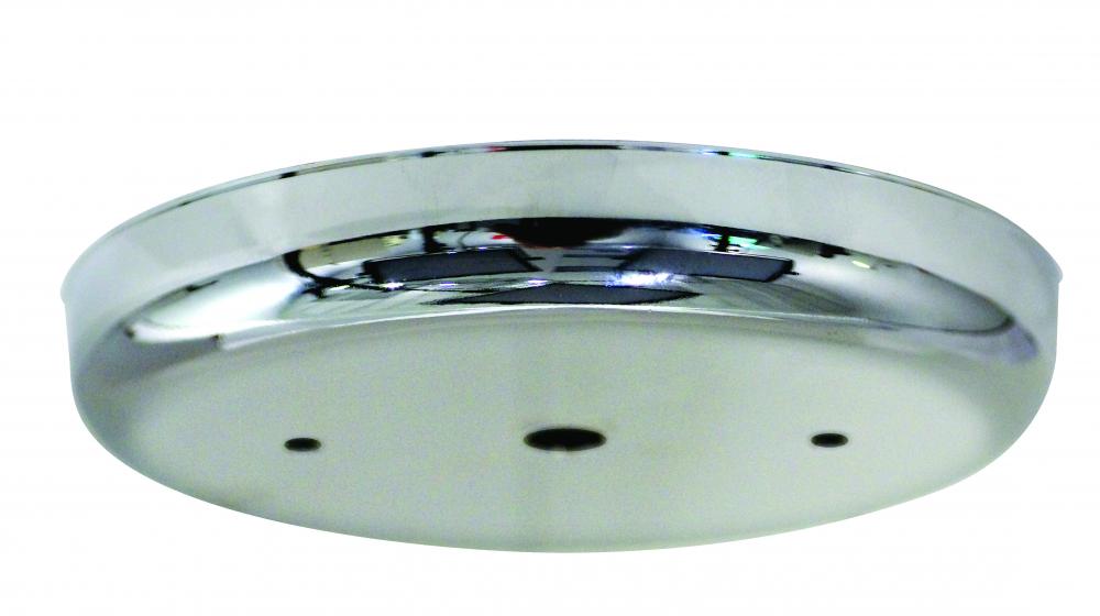 Contemporary Canopy; Canopy Only; Chrome Finish; 5-1/4" Diameter; 7/16" Center Hole; 2 -8/32