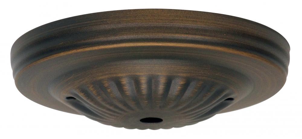 Ribbed Canopy; Canopy Only; Dark Antique Brass Finish; 5" Diameter; 7/16" Center Hole; 2