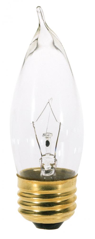 25 Watt CA10 Incandescent; Clear; 2500 Average rated hours; 210 Lumens; Medium base; 130 Volt