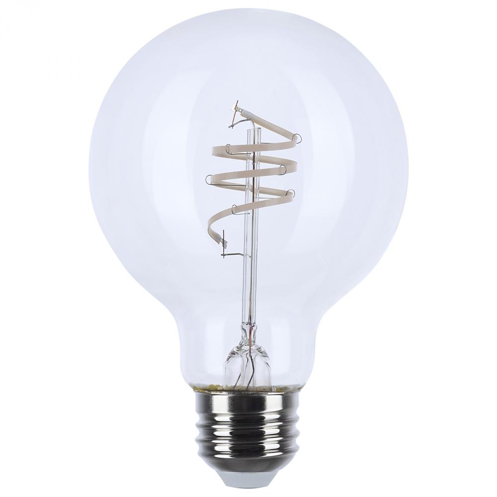 6 Watt LED; Reminiscent; Flex Gray Coil Filament; G25; Medium Base; 2700K CCT; Clear; 120 Volt