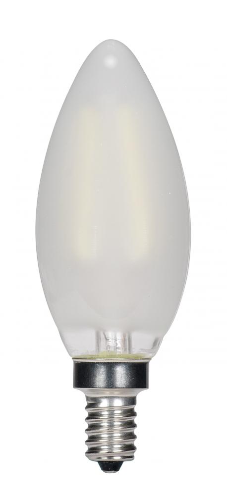 4.5 Watt B11 LED; Frosted; Candelabra base; 2700K; 350 Lumens; 120 Volt; 2-Card