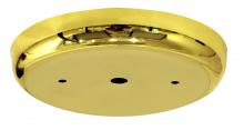 Satco Products Inc. 90/1859 - Contemporary Canopy; Canopy Only; Brass Finish; 5-1/4" Diameter; 7/16" Center Hole; 2 -8/32