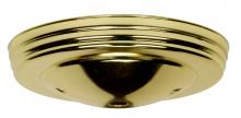 Satco Products Inc. 90/1897 - Smooth Canopy; Canopy Only; Brass Finish; 5" Diameter; 7/16" Center Hole; 2 -8/32 Bar Holes